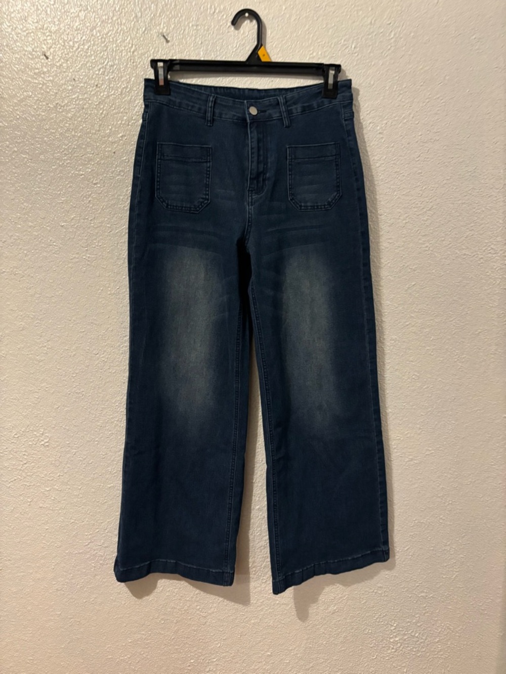 High-Rise Wide Leg Jeans in Dark Blue Wash